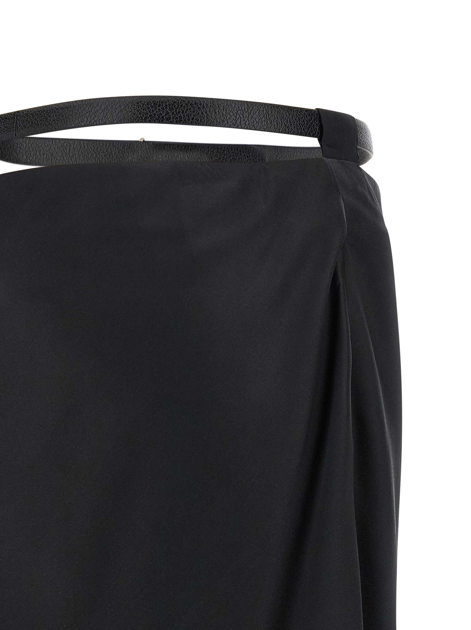 Tom Ford Schwarzer Seiden-Midirock