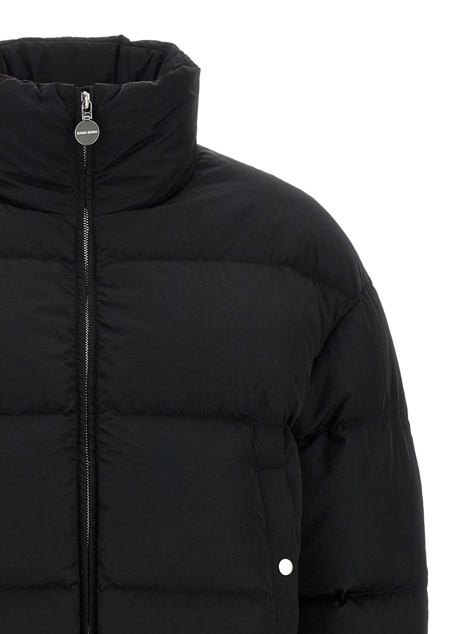 IENKI IENKI Schwarze Nylon-Jacke in voller Länge