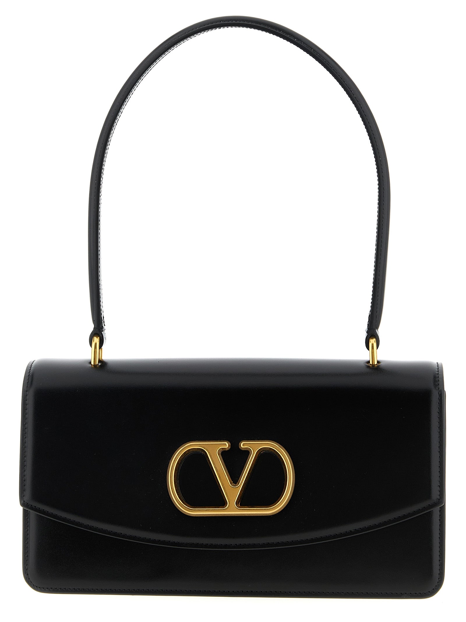 Valentino Garavani Schwarze Kalbsleder-Schultertasche