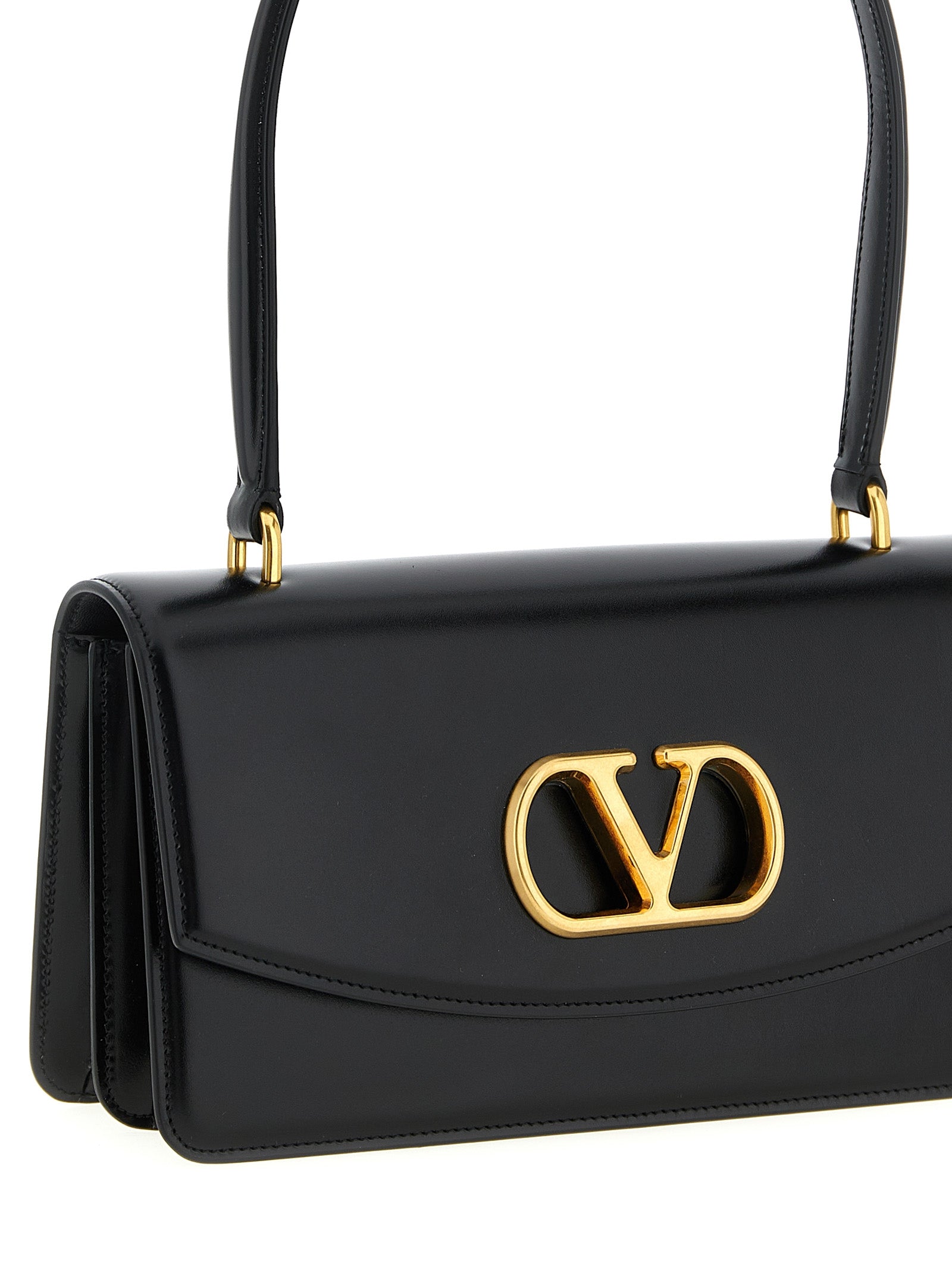 Valentino Garavani Schwarze Kalbsleder-Schultertasche