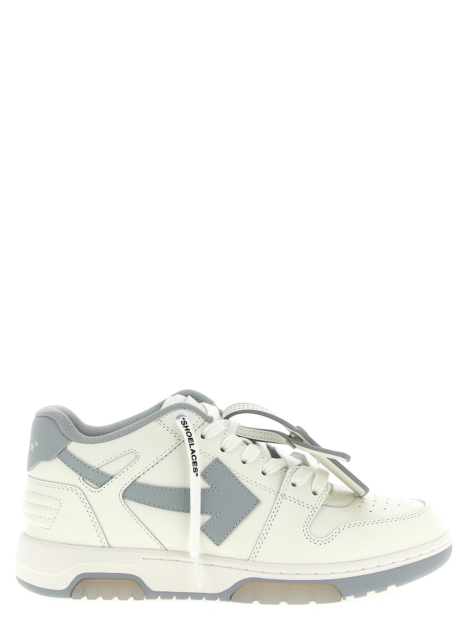 Off-White Graue Leder Low-Top-Sneaker