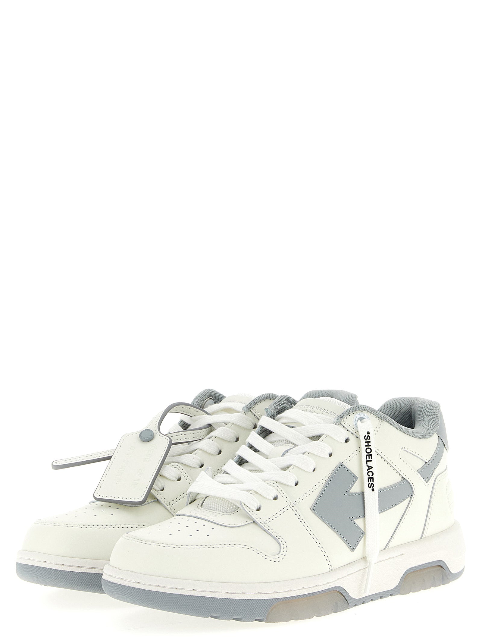 Off-White Graue Leder Low-Top-Sneaker