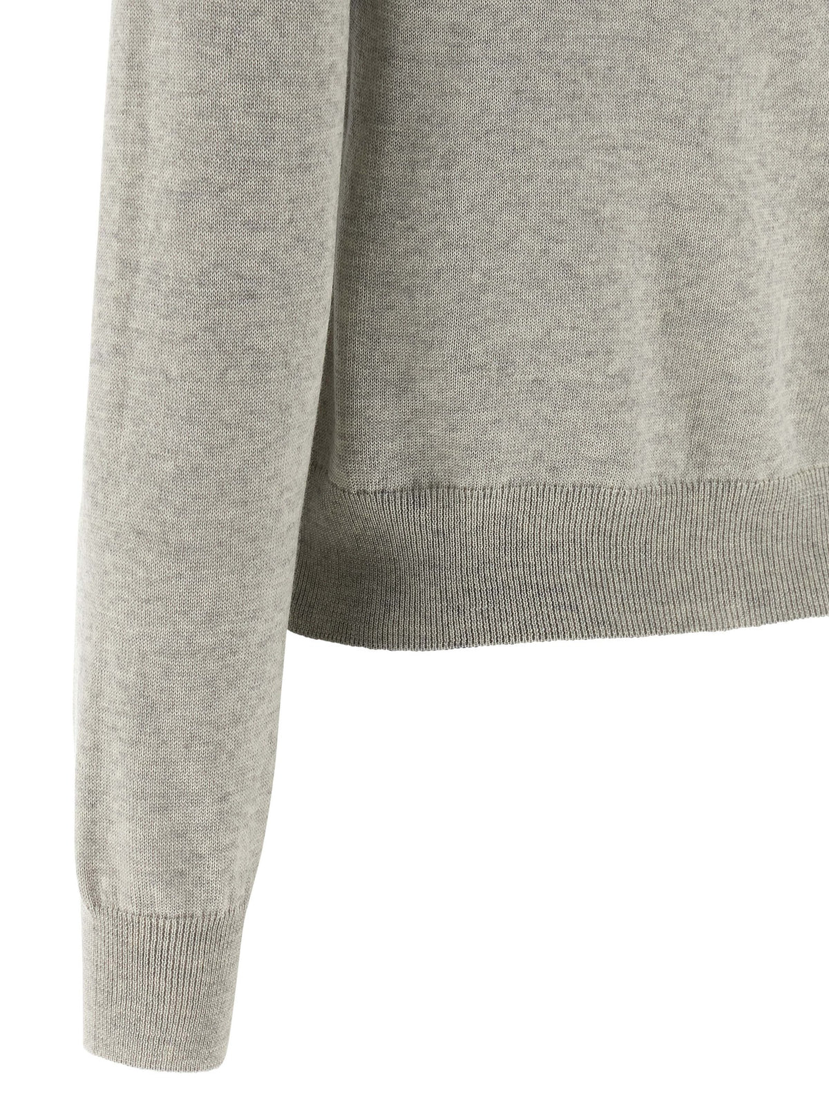 Maison Kitsuné Grauer Cardigan aus reiner Schurwolle