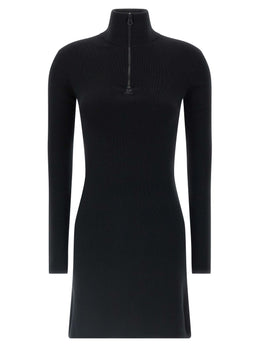 Courrèges Kurzes Kleid aus schwarzer Merinowolle