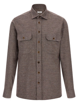 BORRIELLO Braune Baumwollbluse