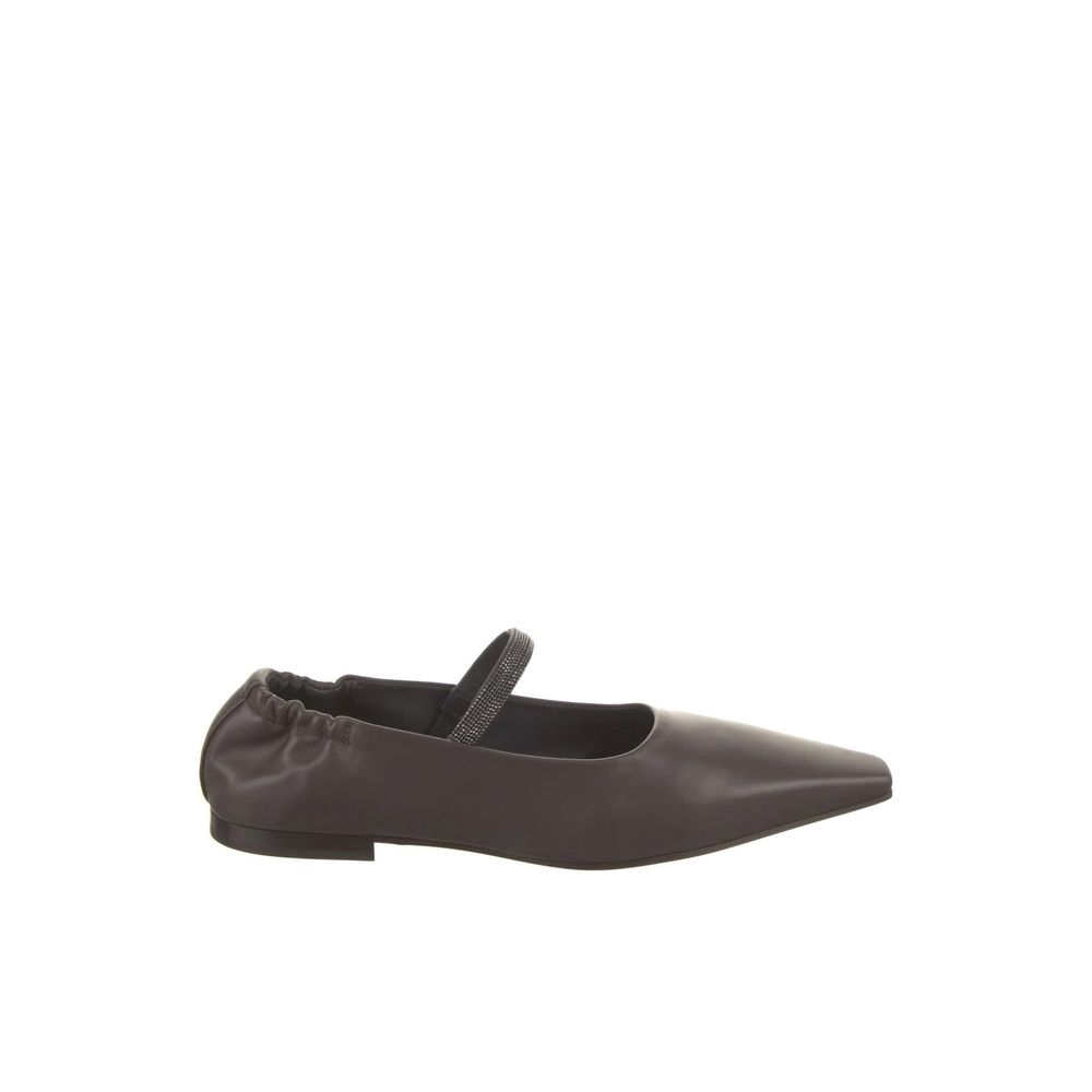 Brunello Cucinelli Ballerinas aus braunem Leder