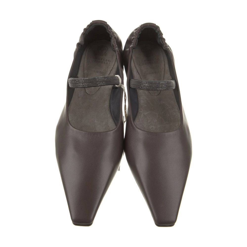 Brunello Cucinelli Ballerinas aus braunem Leder