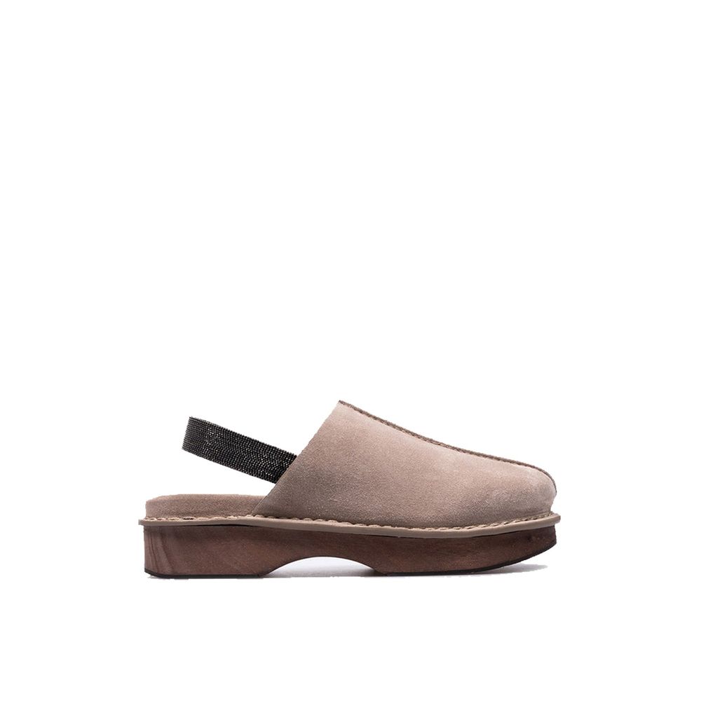 Brunello Cucinelli Braune Leder-Mules