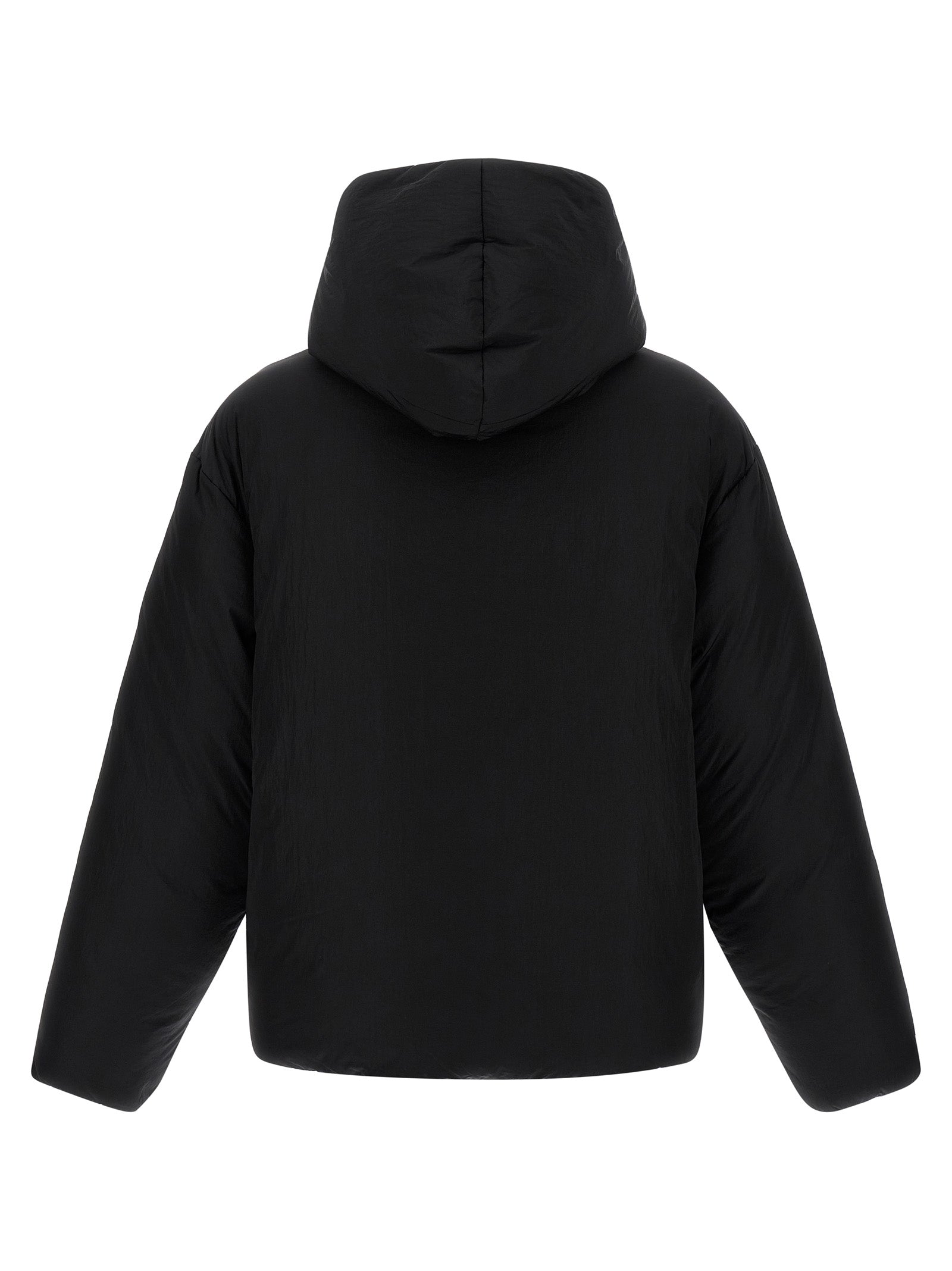 Jacquemus Schwarze Polyamid-Jacke in voller Länge