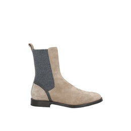 Brunello Cucinelli Schicke Graue Lederstiefel für elegante Schritte