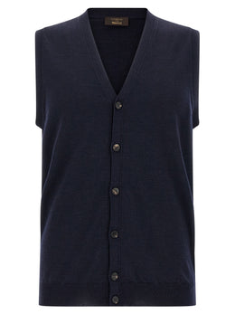 ZANONE Blauer Cardigan aus Schurwolle