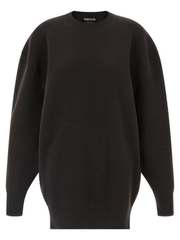 Tom Ford Kurzes Kleid aus brauner Schurwolle