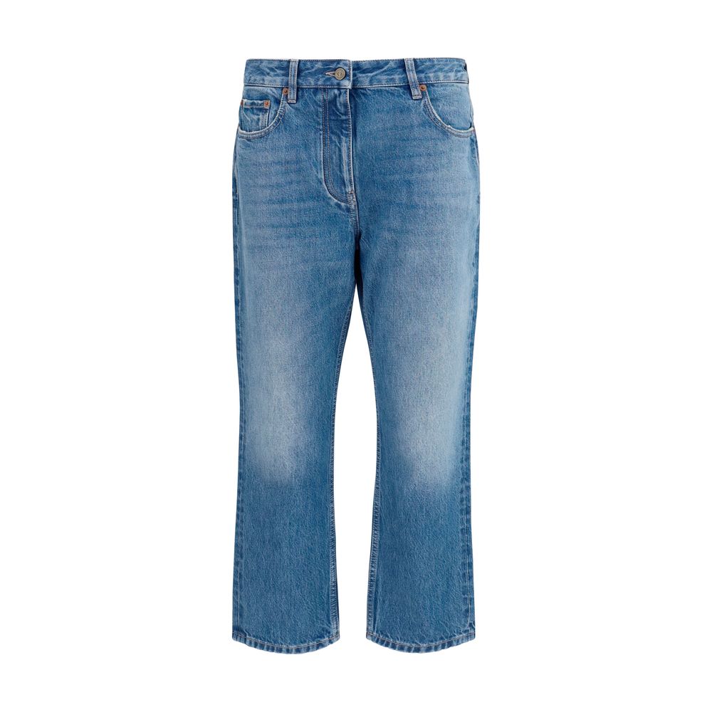 Valentino Garavani Blaue Jeans aus Baumwolle im geraden Schnitt