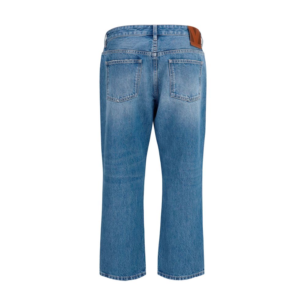 Valentino Garavani Blaue Jeans aus Baumwolle im geraden Schnitt