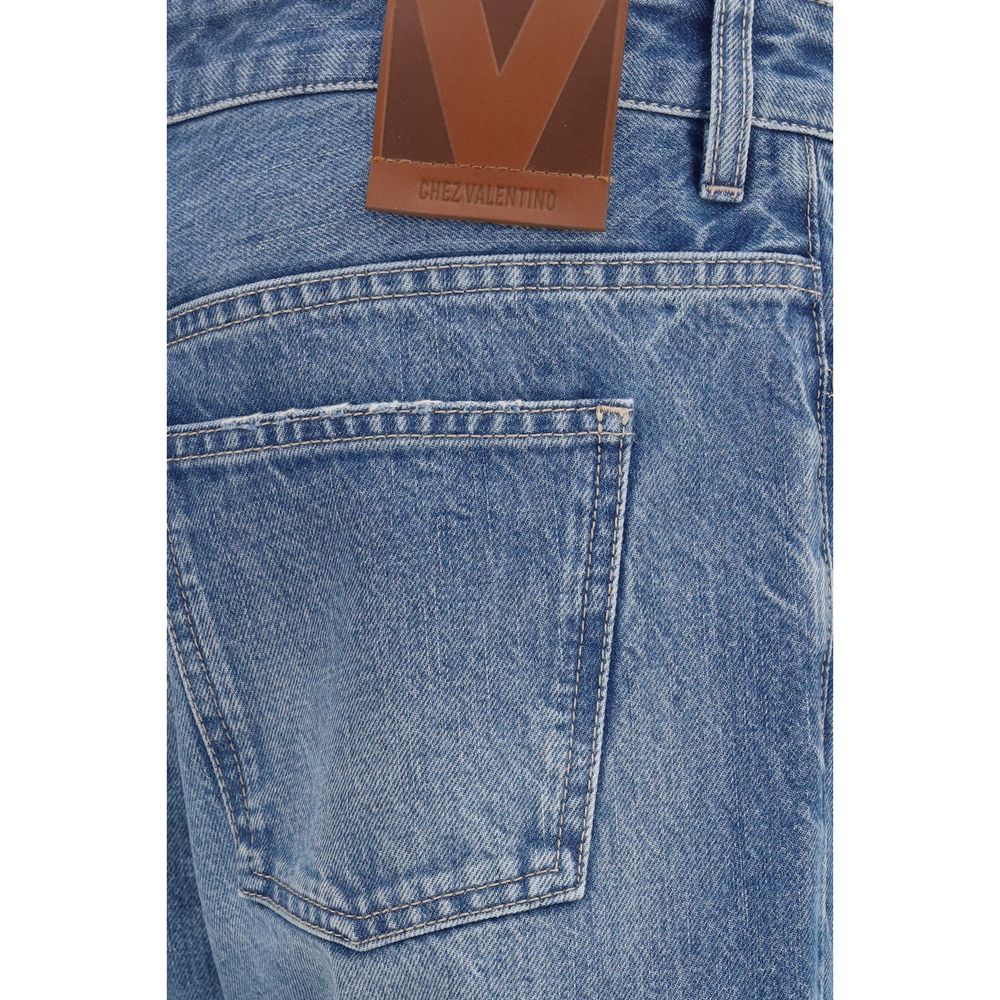 Valentino Garavani Blaue Jeans aus Baumwolle im geraden Schnitt
