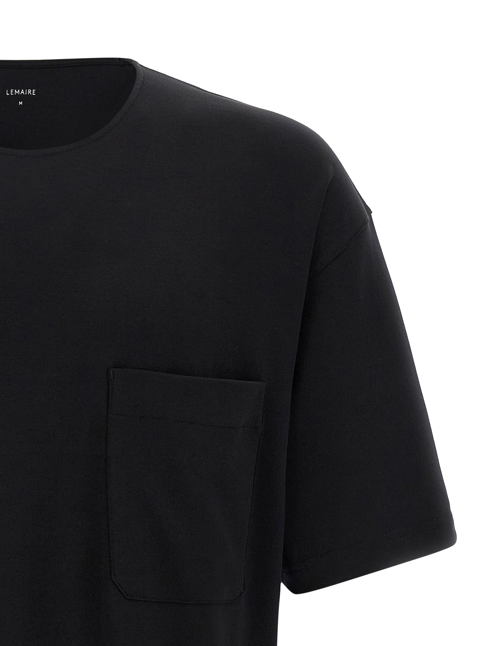 Lemaire Schwarzes Baumwoll-T-Shirt