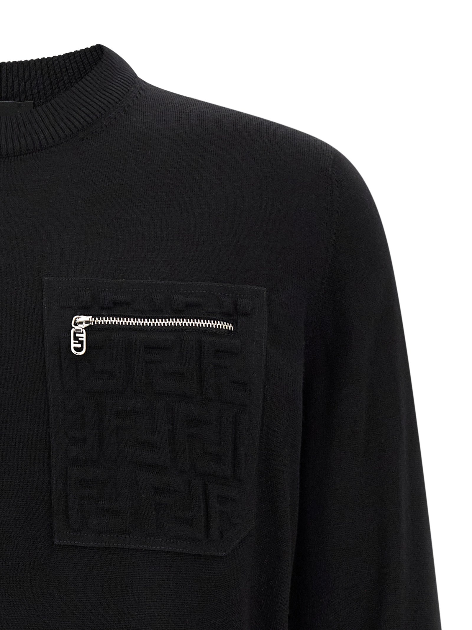 Fendi Schwarzer Cardigan aus Schurwolle