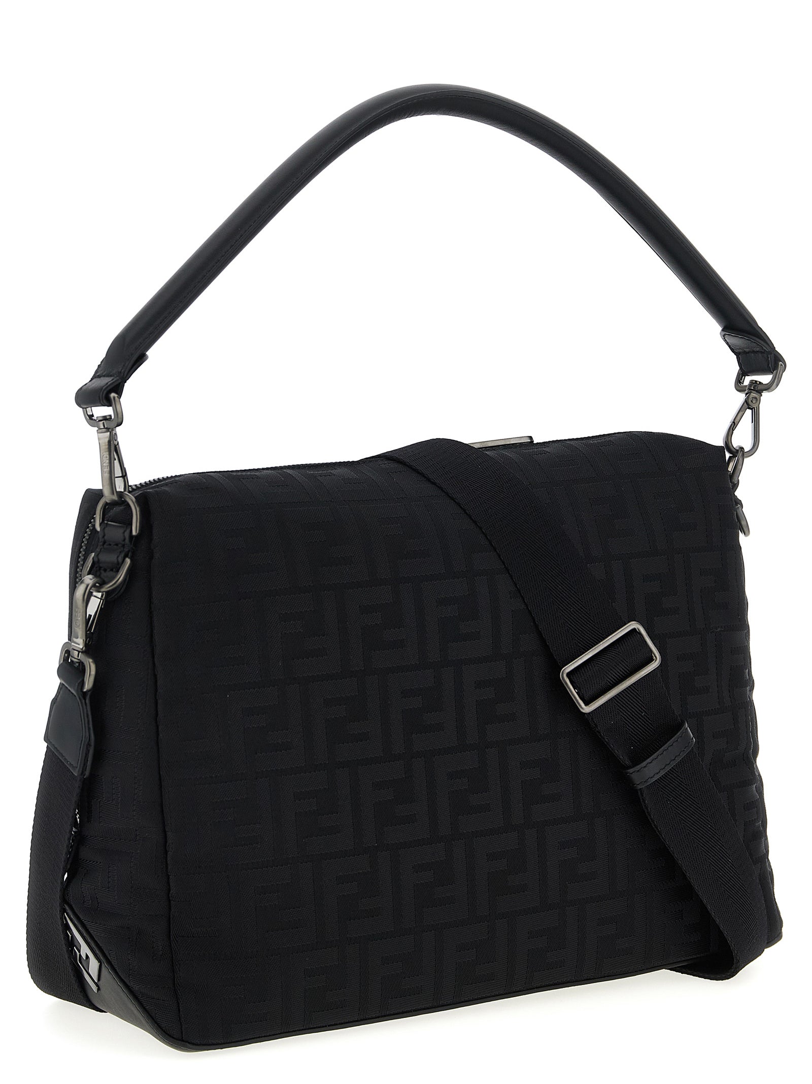 Fendi Schwarze Schultertasche aus Polyamid