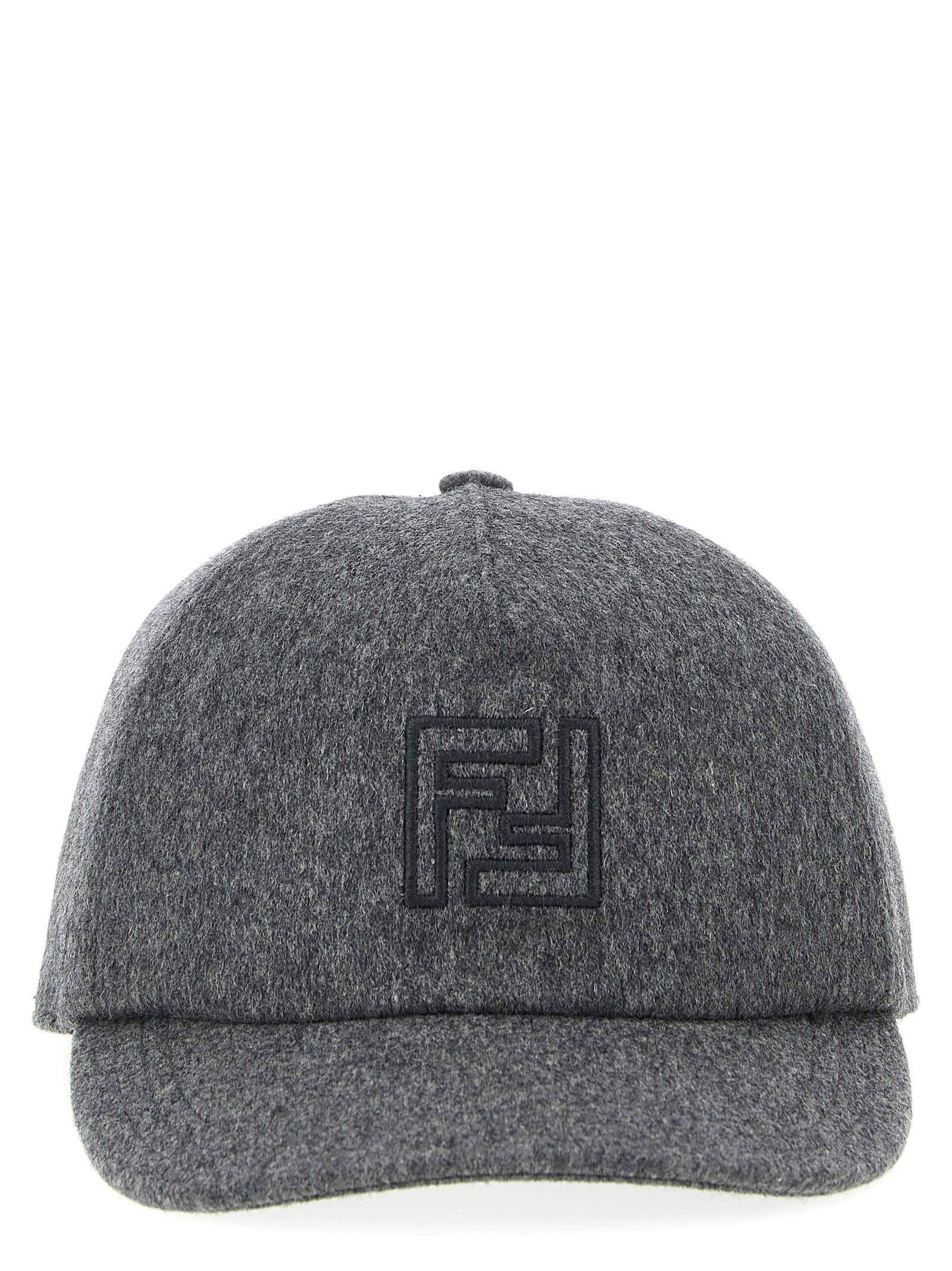 Fendi Graue Wollmütze (Baseball Cap)