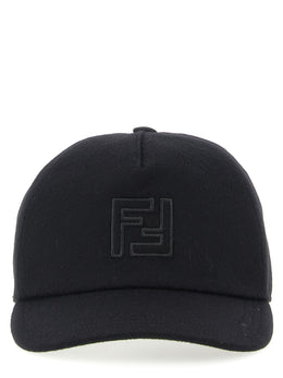 Fendi Schwarze Wollkappe (Baseball Cap)