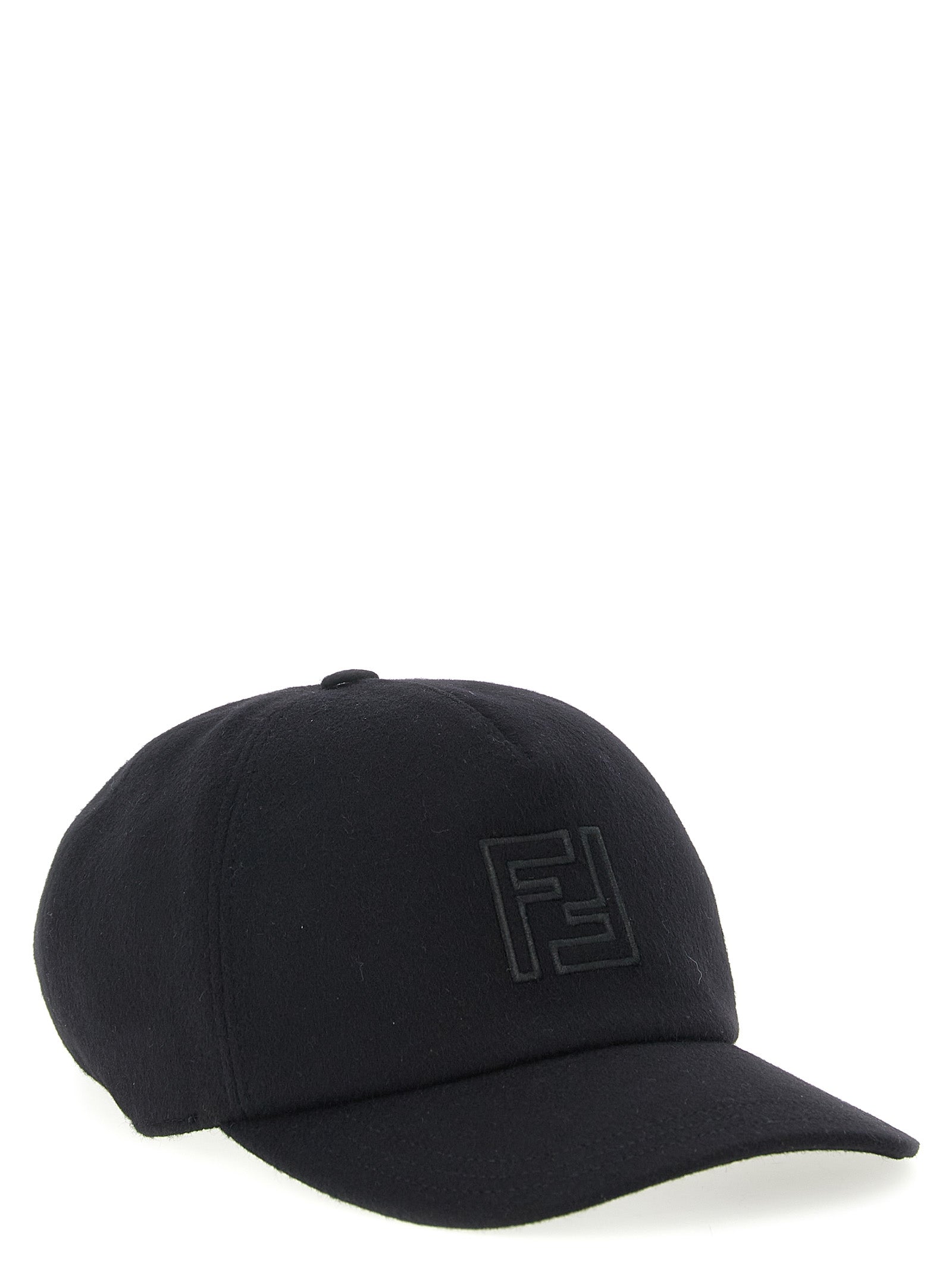 Fendi Schwarze Wollkappe (Baseball Cap)