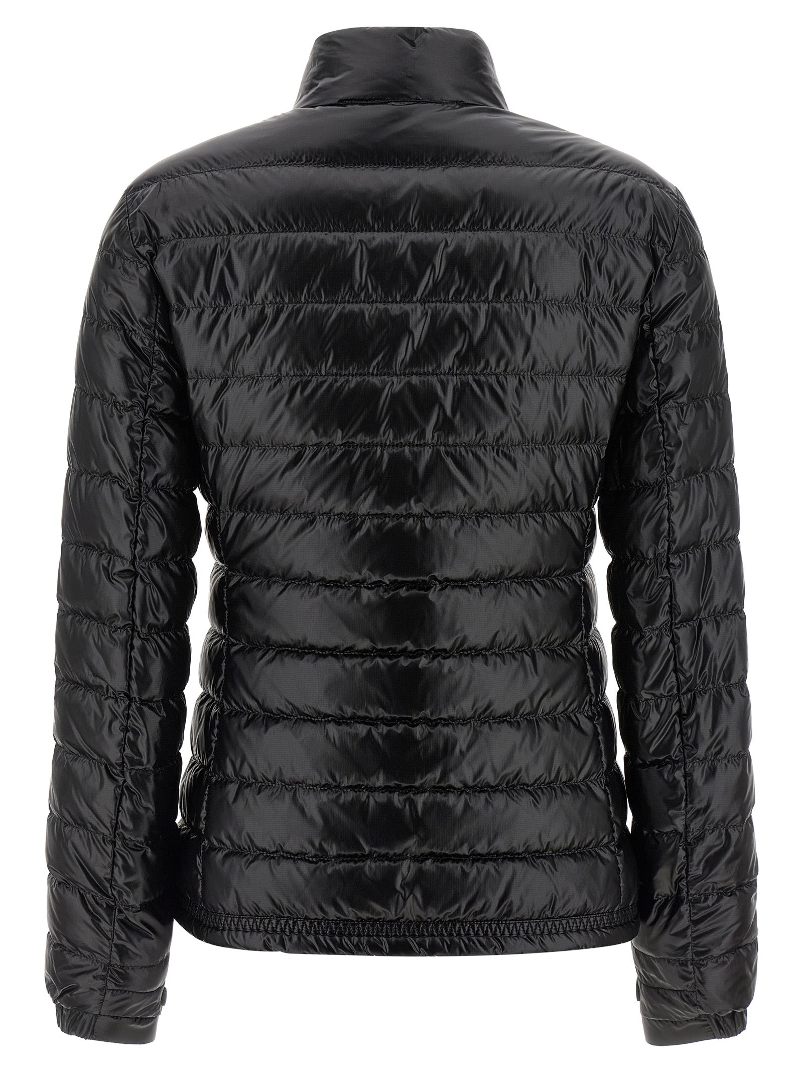 Moncler Grenoble Schwarze Polyamid-Jacke in voller Länge