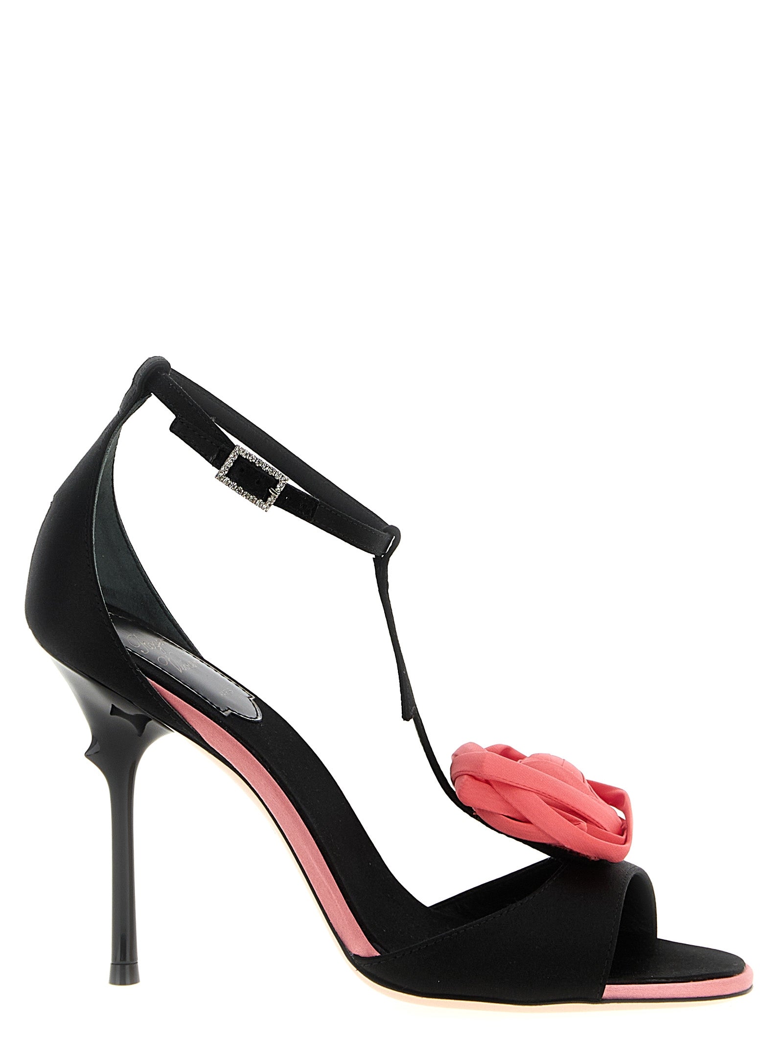 Roger Vivier Schwarze Sandalen mit Stilettoabsatz aus Viskose