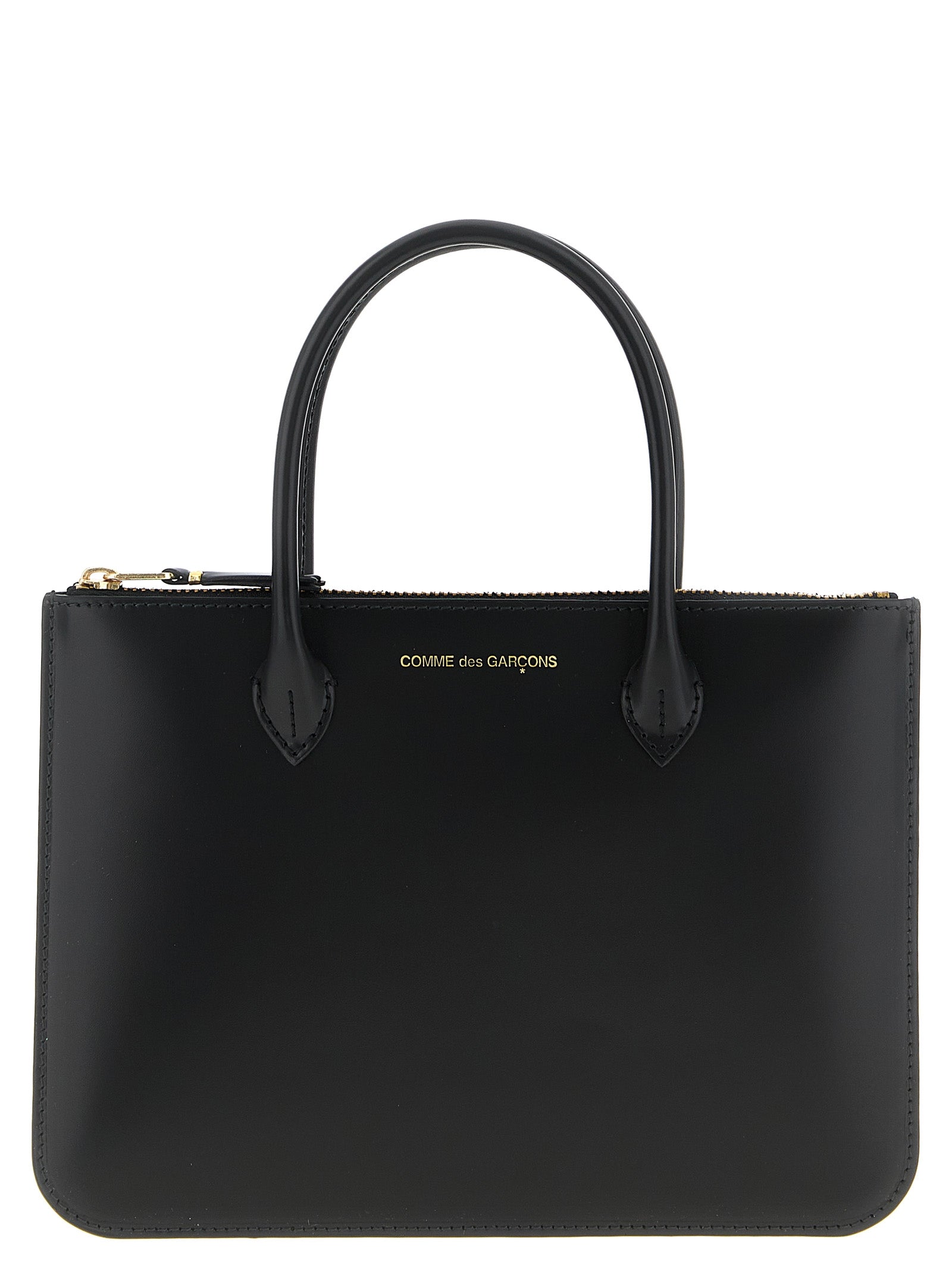 Comme Des Garçons Schwarze Kalbsleder-Handtasche