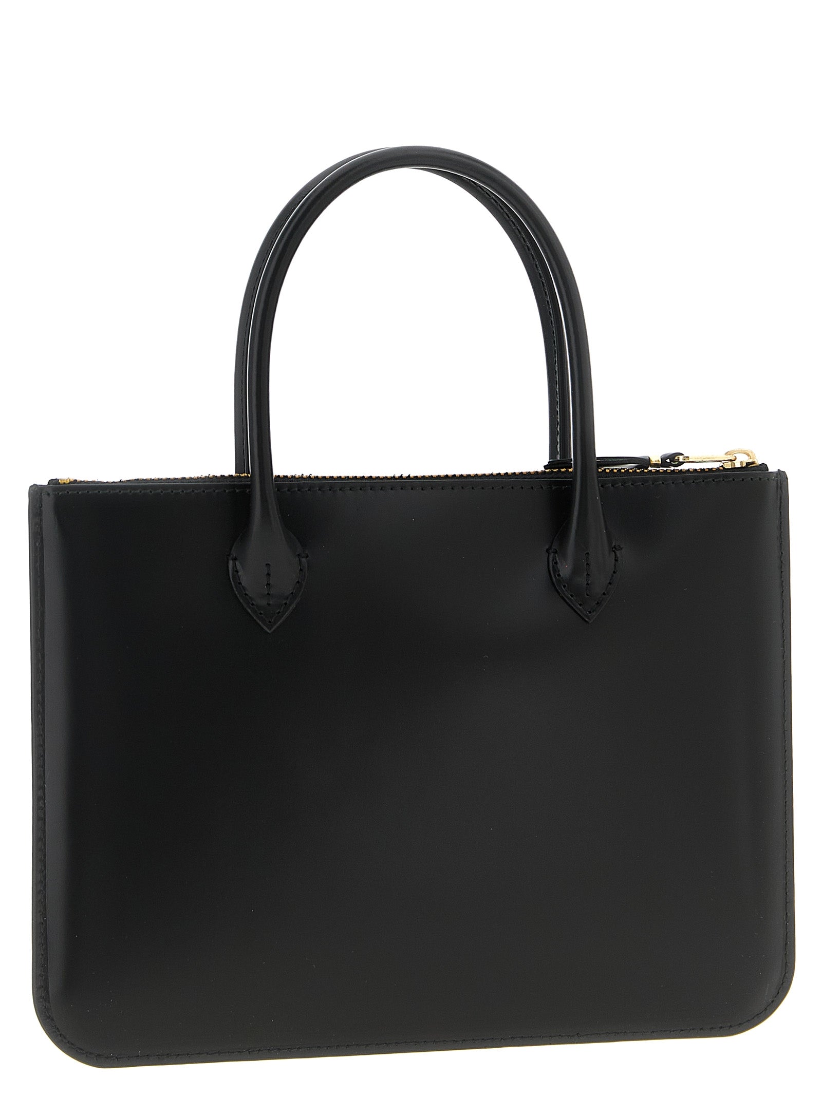 Comme Des Garçons Schwarze Kalbsleder-Handtasche