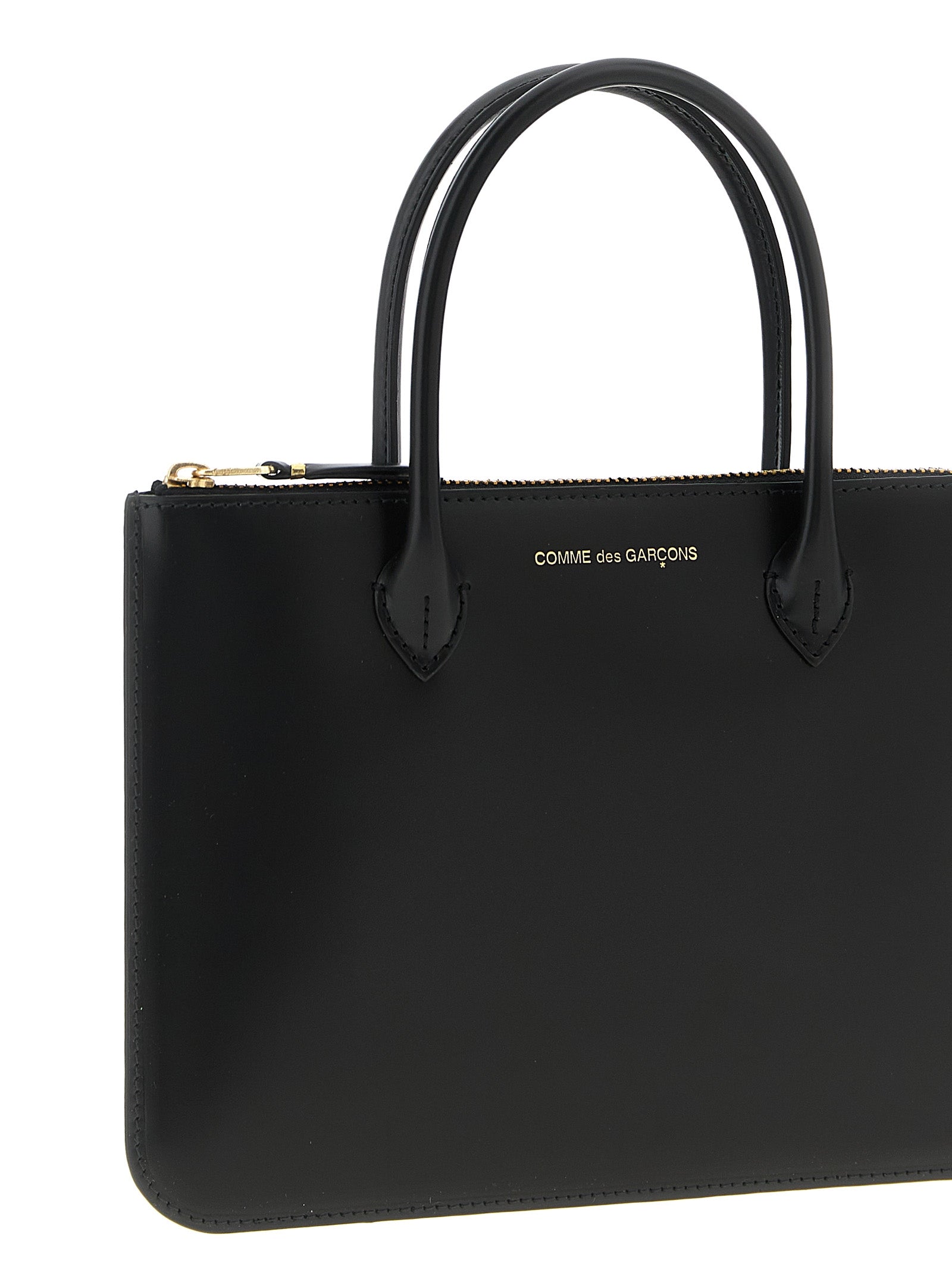 Comme Des Garçons Schwarze Kalbsleder-Handtasche