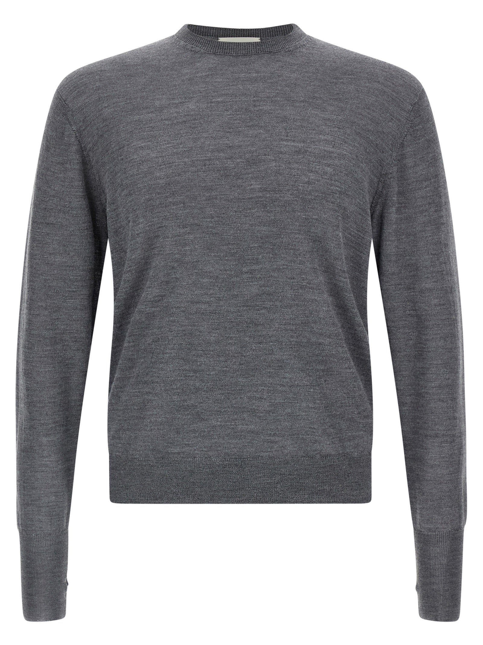 MA'RY'YA Grauer Cardigan aus reiner Schurwolle