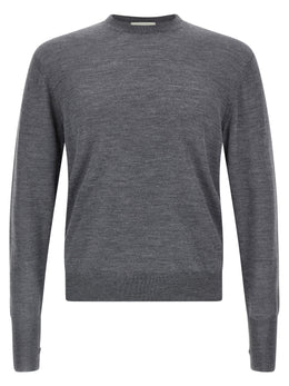 MA'RY'YA Grauer Cardigan aus reiner Schurwolle