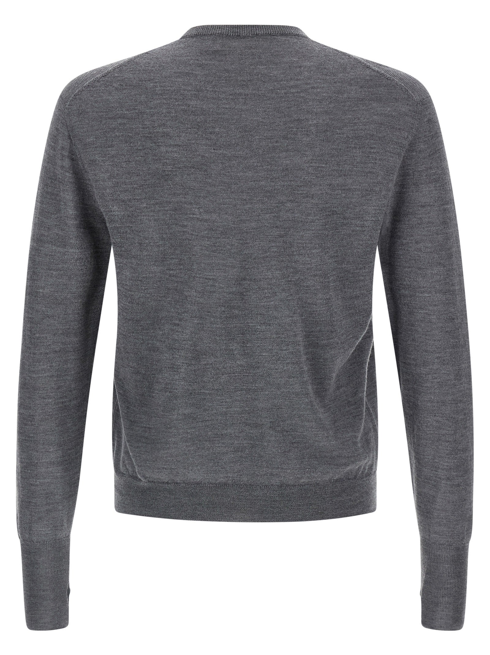 MA'RY'YA Grauer Cardigan aus reiner Schurwolle