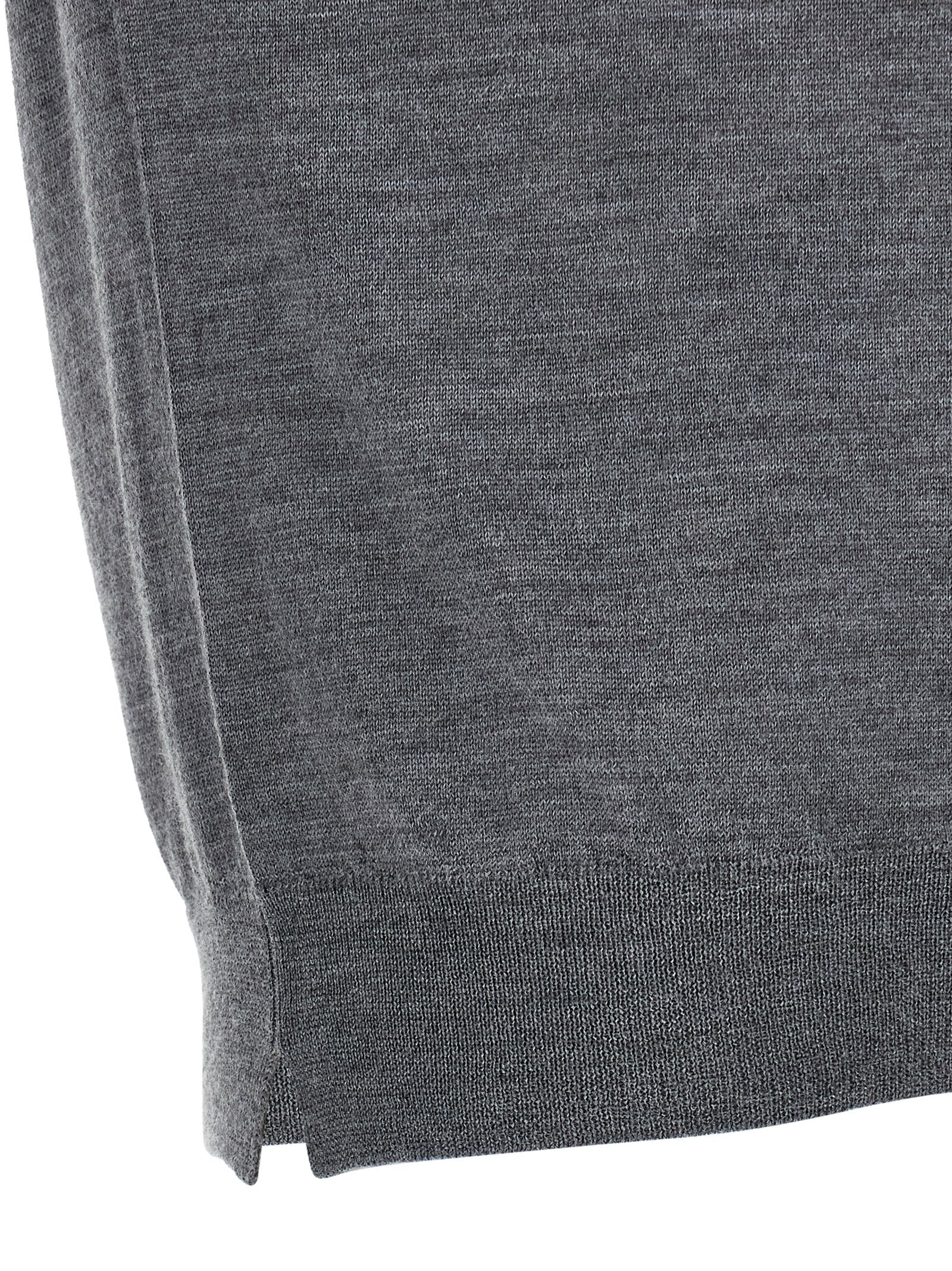 MA'RY'YA Grauer Cardigan aus reiner Schurwolle