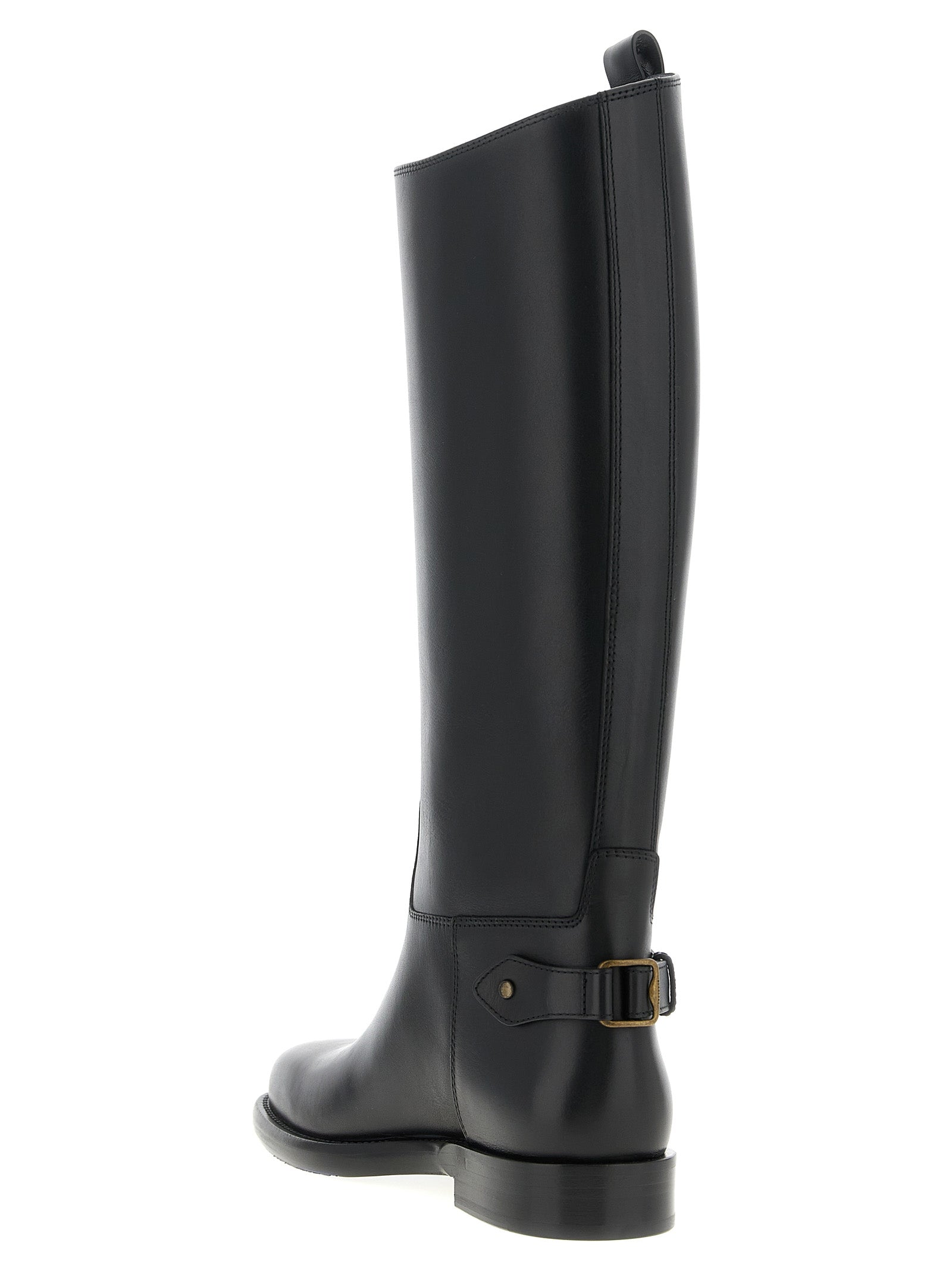 Burberry Schwarzes Kalbsleder Over-the-Knee