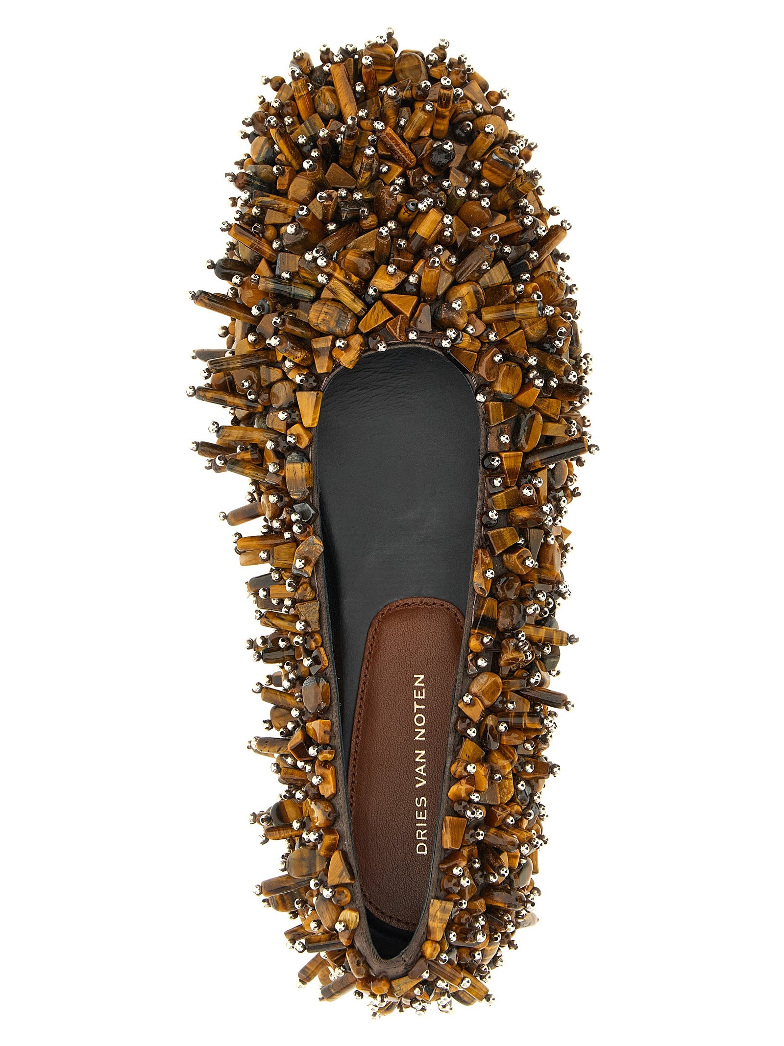 Dries Van Noten Ballerinas aus brauner Viskose