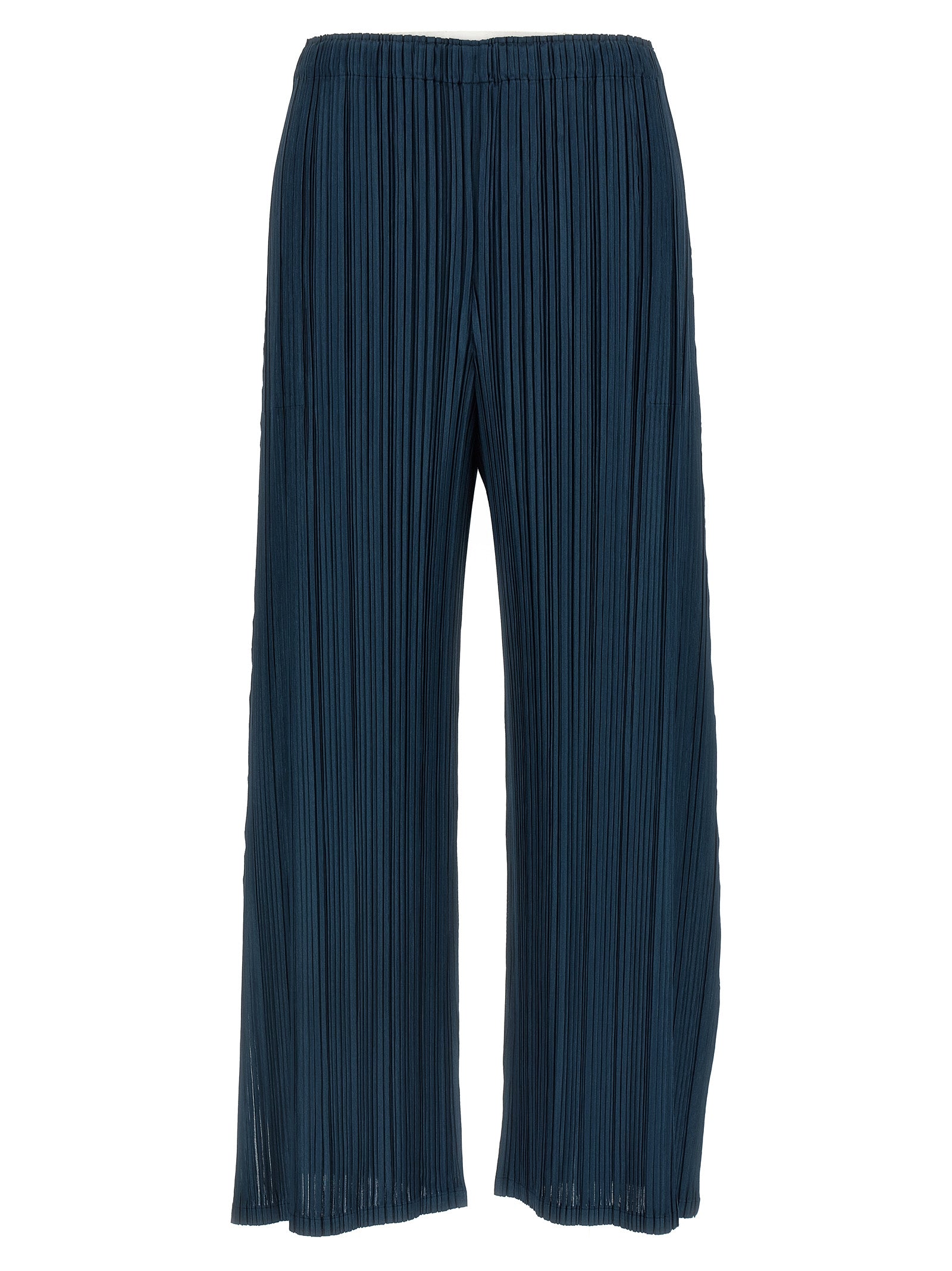 PLEATS PLEASE ISSEY MIYAKE Blaue Freizeithose aus Polyester
