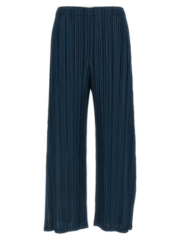 PLEATS PLEASE ISSEY MIYAKE Blaue Freizeithose aus Polyester