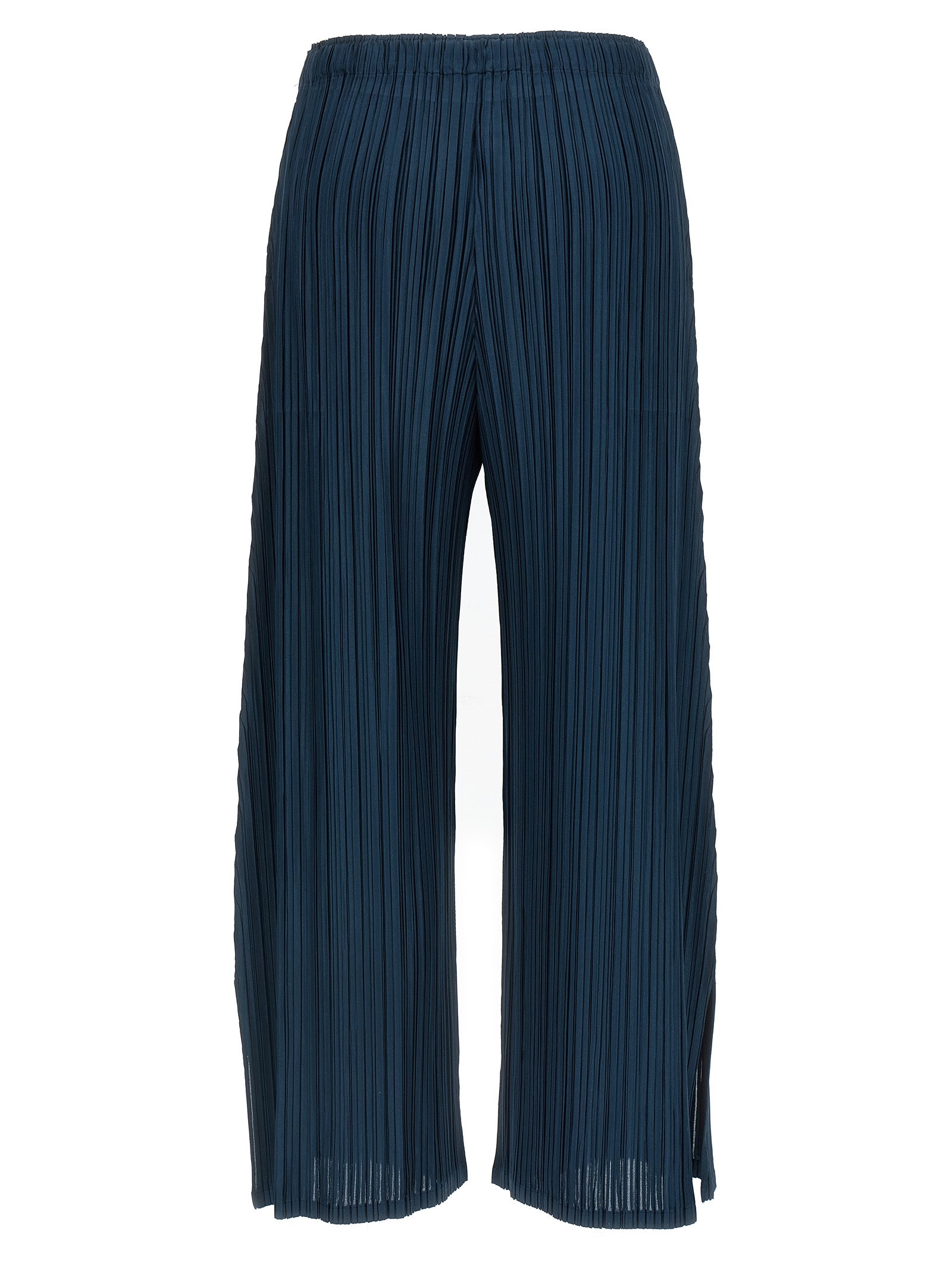 PLEATS PLEASE ISSEY MIYAKE Blaue Freizeithose aus Polyester