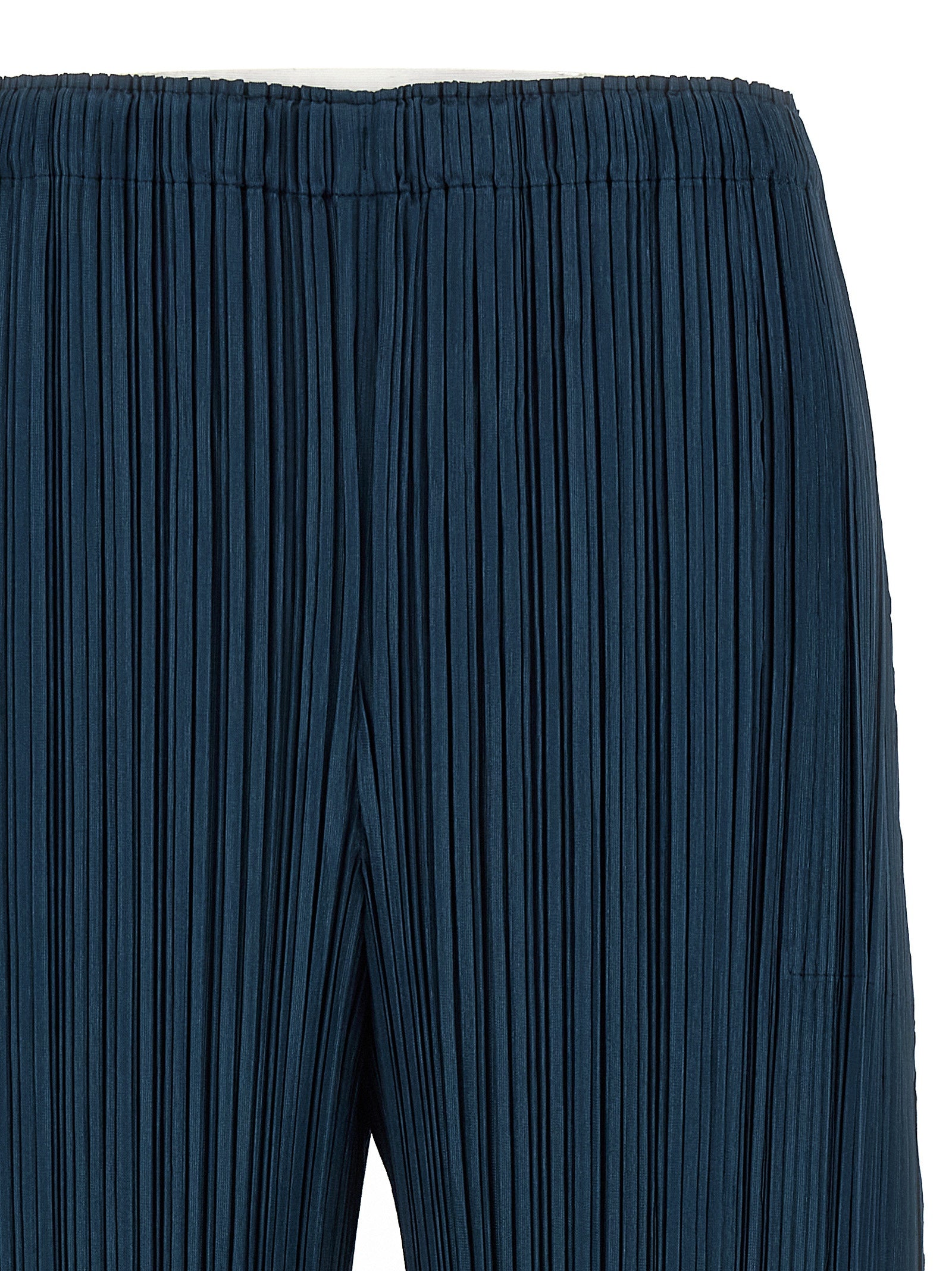 PLEATS PLEASE ISSEY MIYAKE Blaue Freizeithose aus Polyester