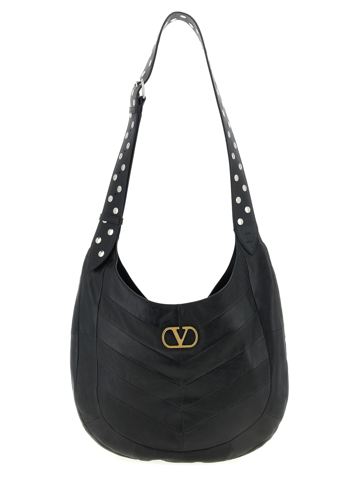 Valentino Garavani Schwarze Lammleder-Schultertasche