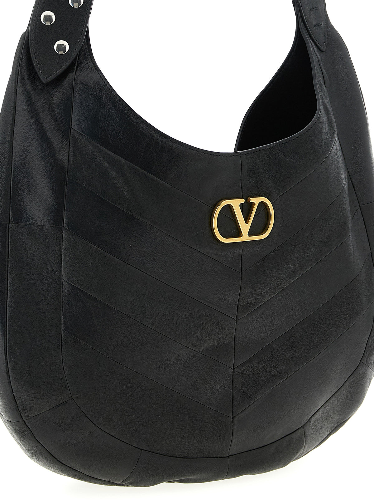 Valentino Garavani Schwarze Lammleder-Schultertasche