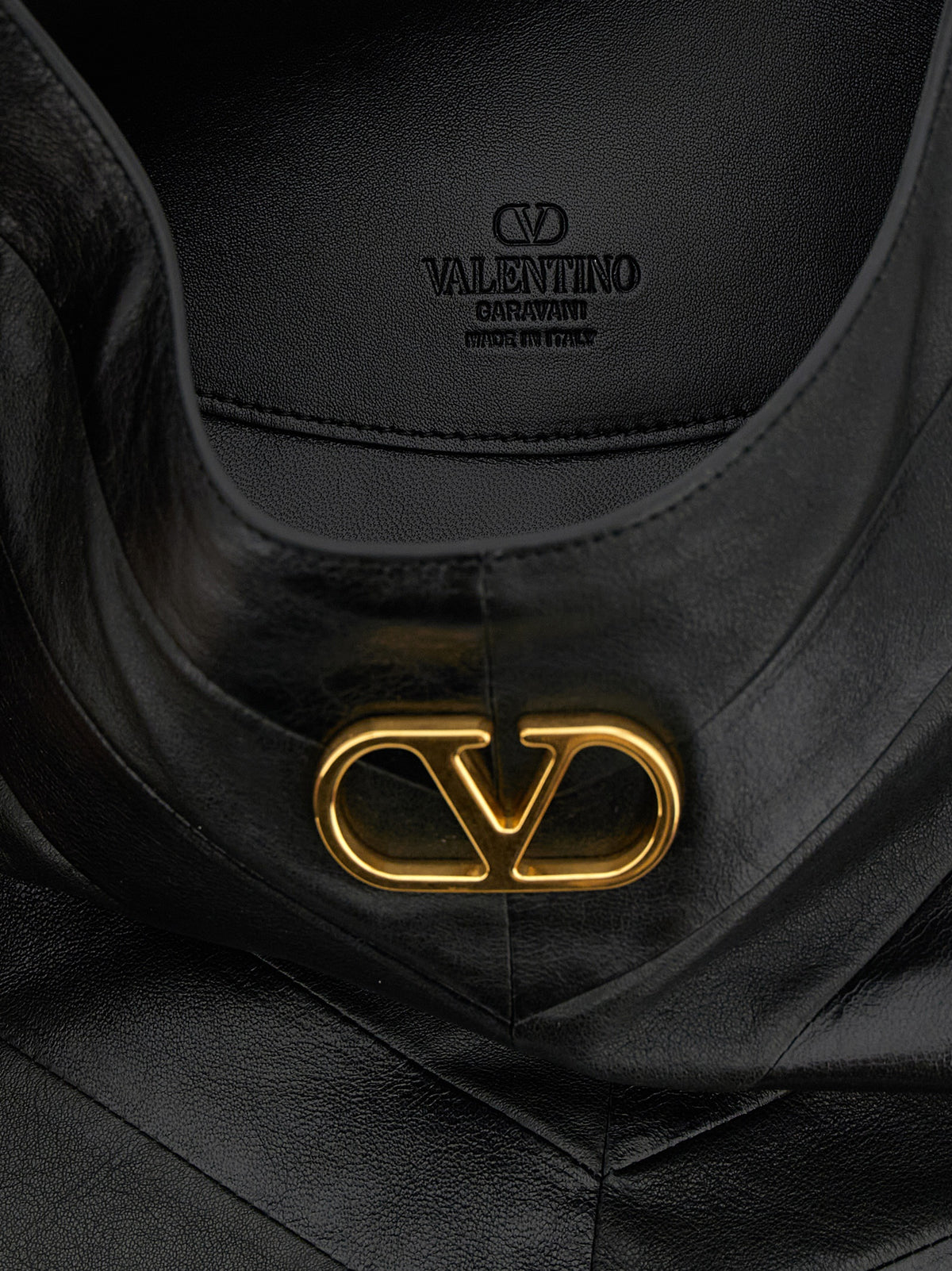 Valentino Garavani Schwarze Lammleder-Schultertasche