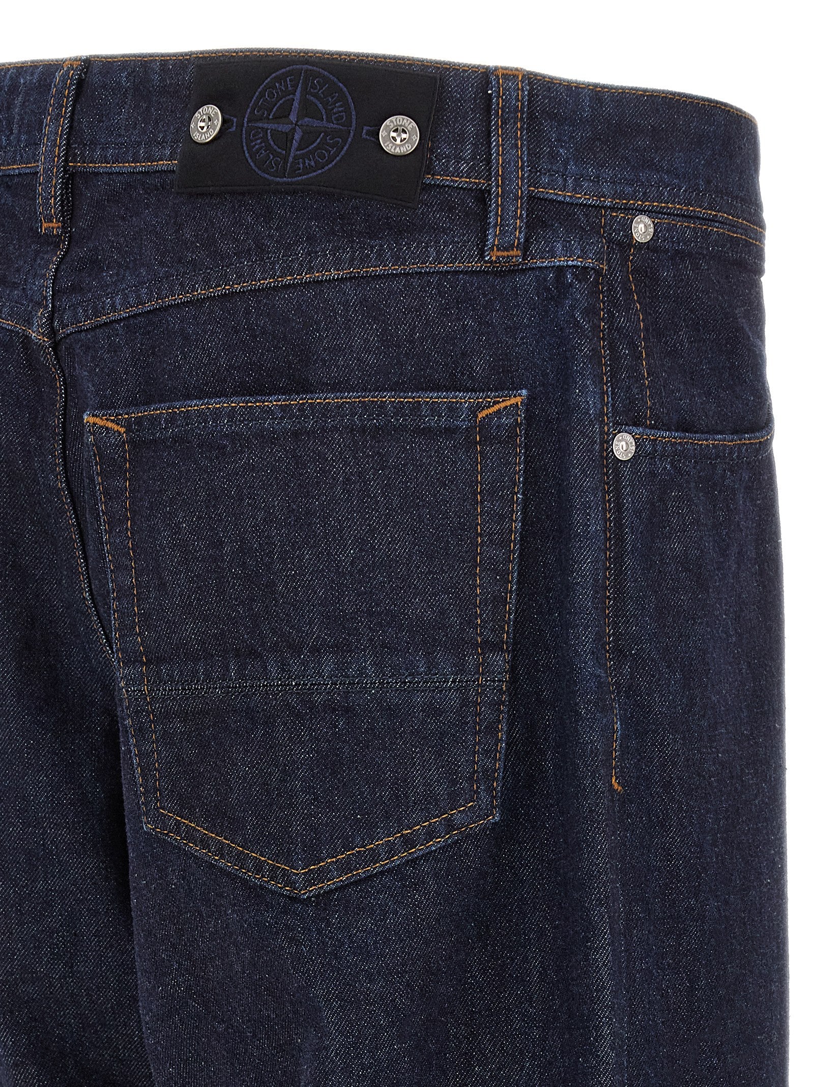 Stone Island Blaue Jeans aus Baumwolle im geraden Schnitt