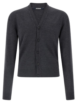 Jacquemus Grauer Cardigan aus Merinowolle