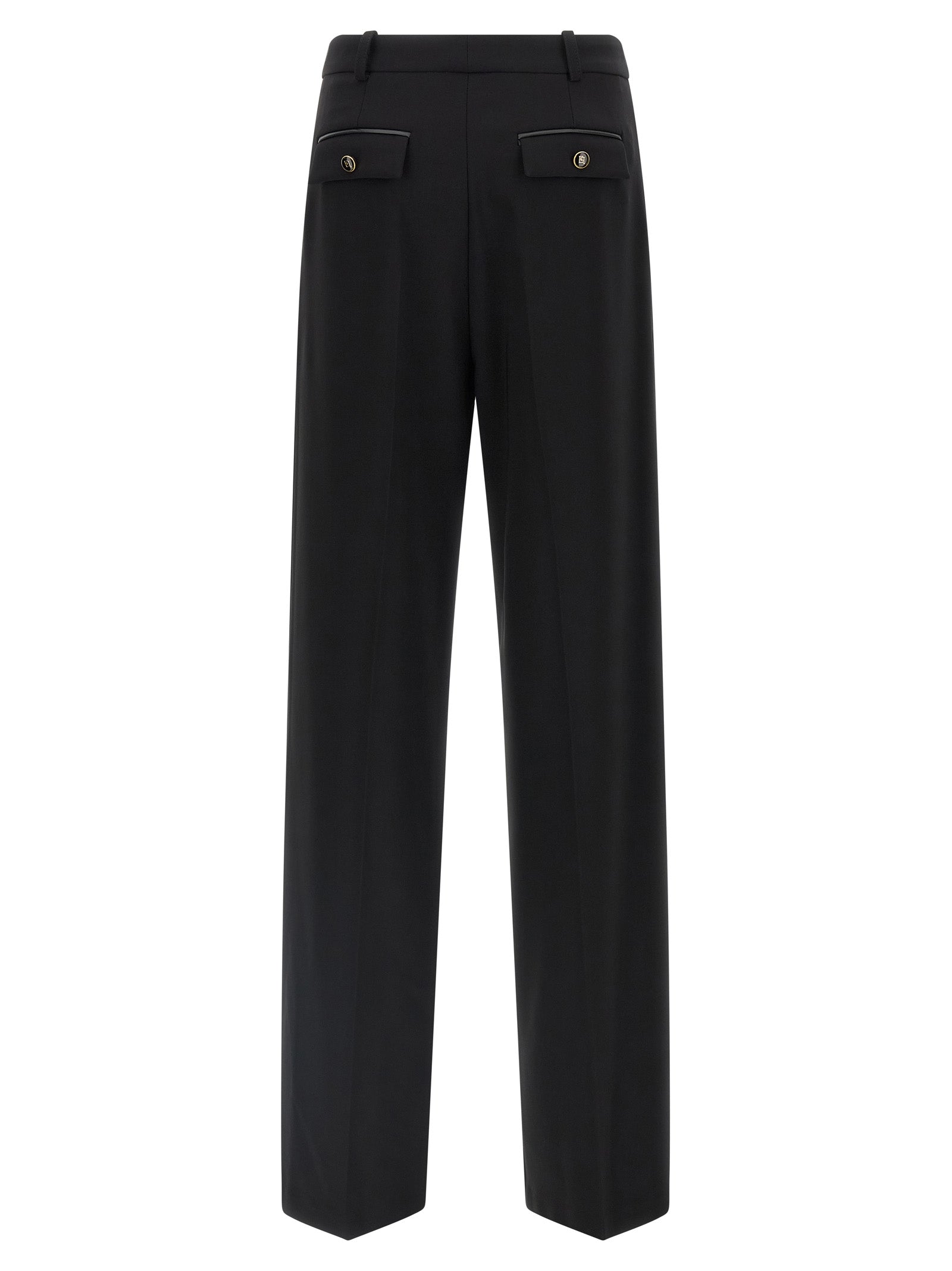 Elisabetta Franchi Schwarze Freizeithose aus Polyester
