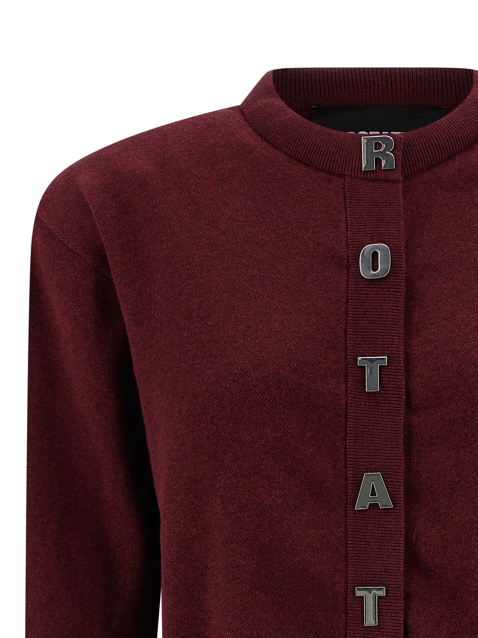 ROTATE BIRGER CHRISTENSEN Bordeaux Baumwoll-Strickjacke