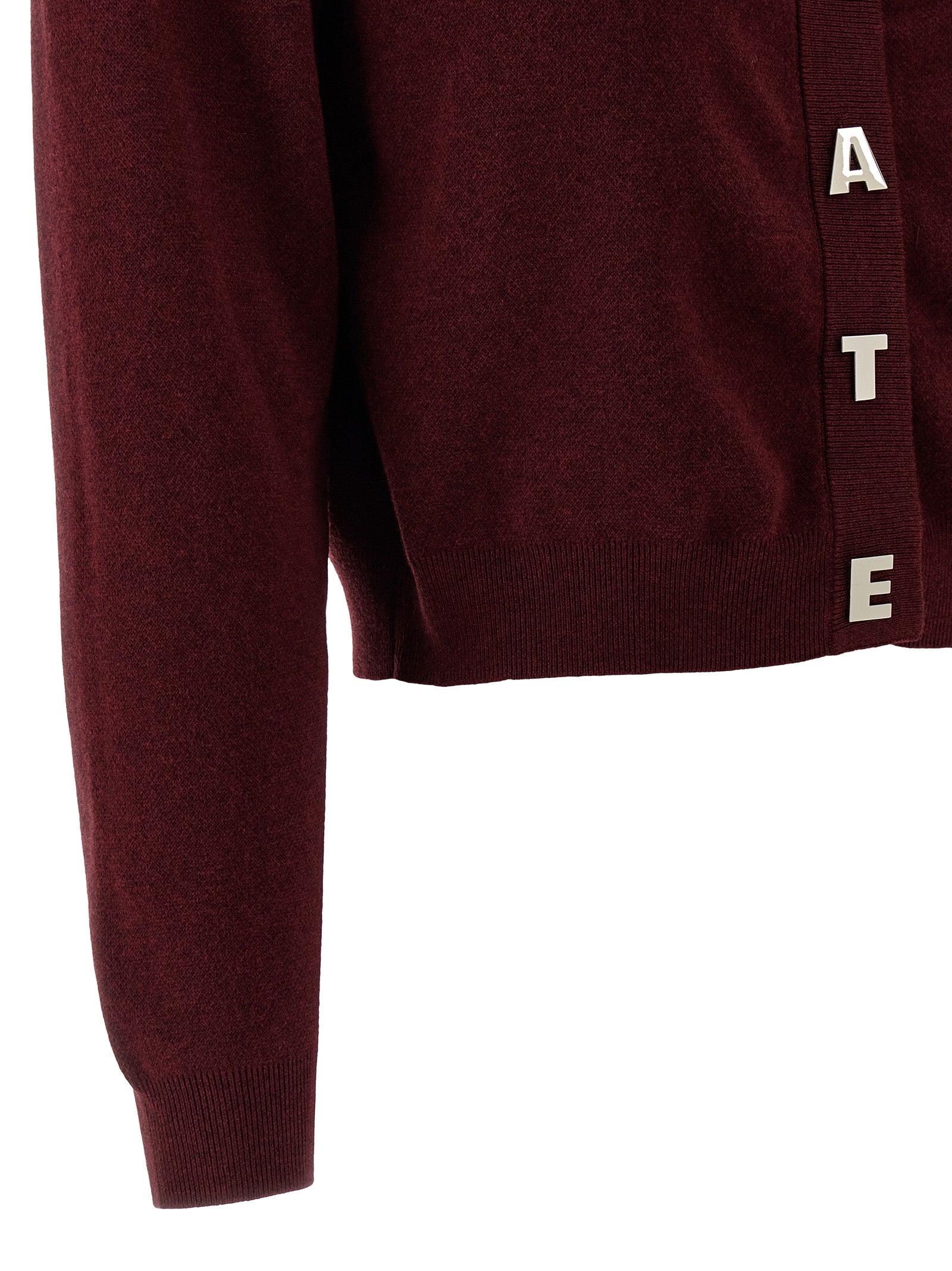 ROTATE BIRGER CHRISTENSEN Bordeaux Baumwoll-Strickjacke