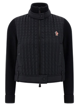 Moncler Grenoble Schwarzer Cardigan aus Polyamid