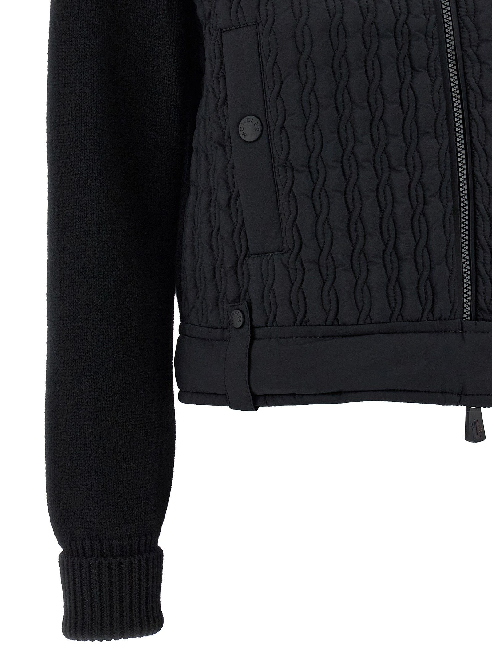 Moncler Grenoble Schwarzer Cardigan aus Polyamid